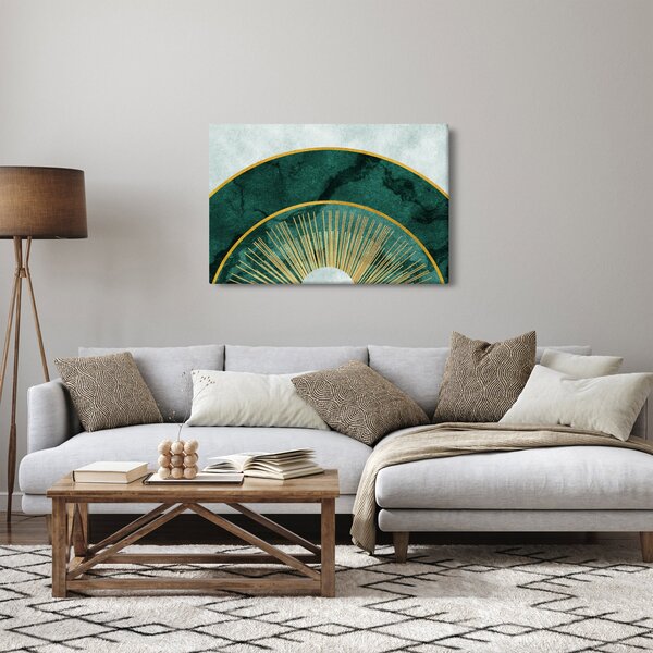 Obraz - Tvary so zlatou textúrou (90x60 cm)