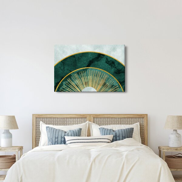 Obraz - Tvary so zlatou textúrou (90x60 cm)