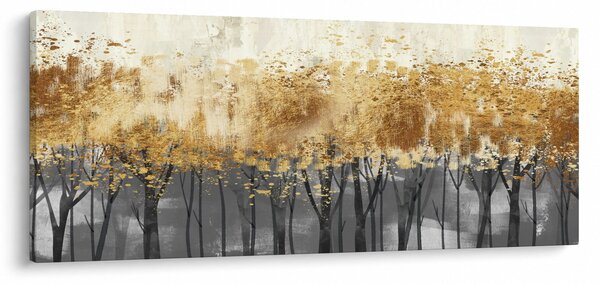 Obraz - Zlaté stromy (120x50 cm)