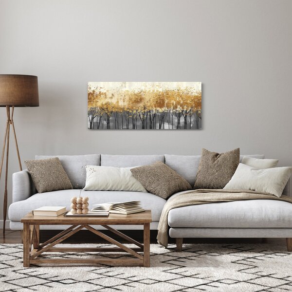Obraz - Zlaté stromy (120x50 cm)