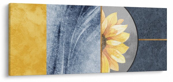 Obraz - Tvary a kvet (120x50 cm)