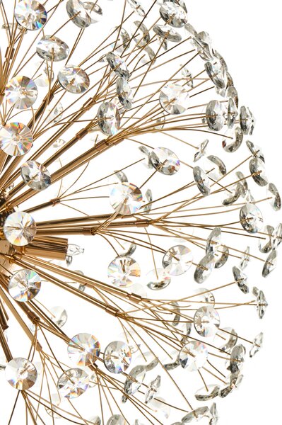 Luster mosadzný kov sklo ⌀ 60 cm závesná lampa krištáľový sklenený glamour štýl obývačka spálňa