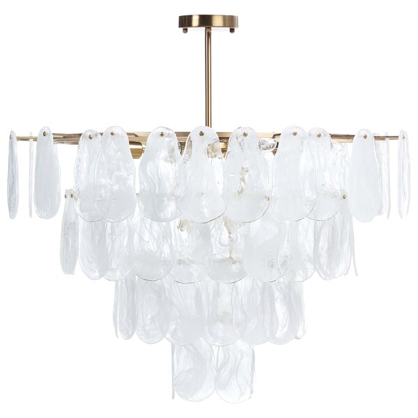 Luster mosadzný kov sklo ⌀ 80 cm závesná lampa sklenený glamour štýl obývačka spálňa