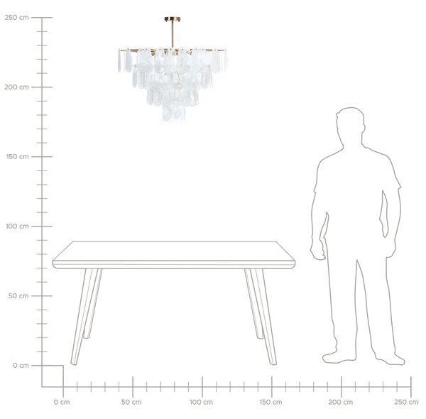 Luster mosadzný kov sklo ⌀ 80 cm závesná lampa sklenený glamour štýl obývačka spálňa