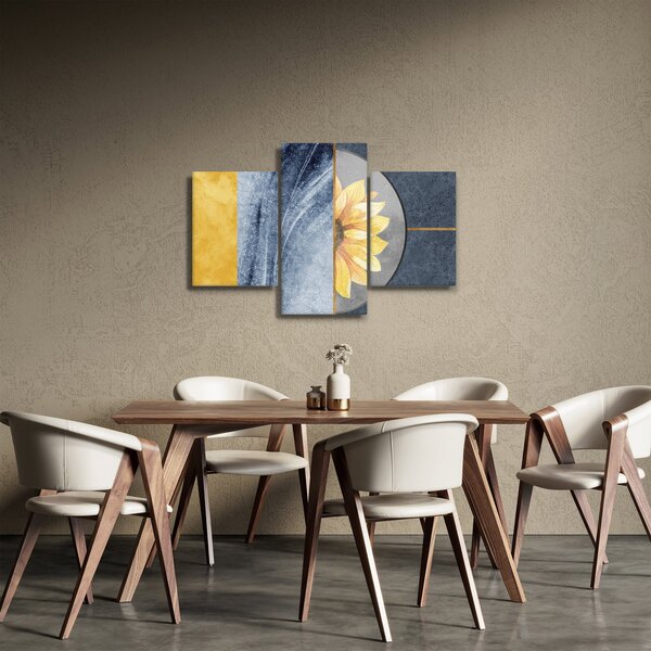 Obraz - Tvary a kvet (90x60 cm)