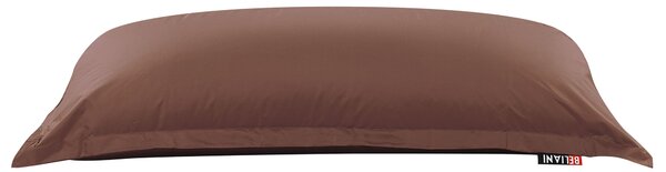 Sedací vak hnedý nylonový 140 x 180 cm vodoodolný poťah so zipsom polystyrénová výplň