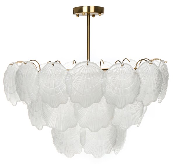 Luster mosadzný kov sklo ⌀ 60 cm závesná lampa sklenený glamour štýl obývačka spálňa