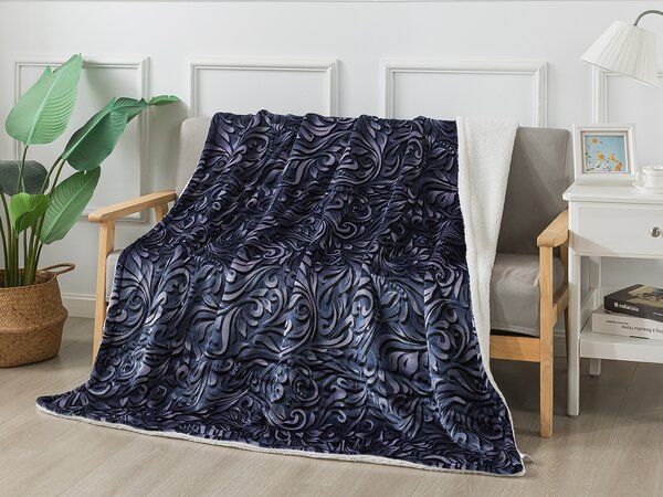 XPOSE® Mikroplyšová deka DESIGN s baránkom - sivá 140x200 cm