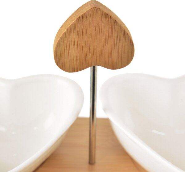 Servírovacie misky s táckou WHITELINE set