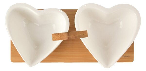 Servírovacie misky s táckou WHITELINE set