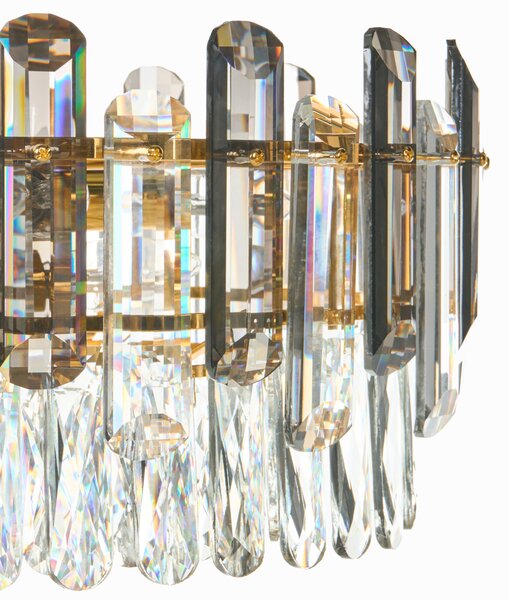 Luster mosadzný kov sklo ⌀ 48 cm závesná lampa krištáľový sklenený glamour štýl obývačka spálňa