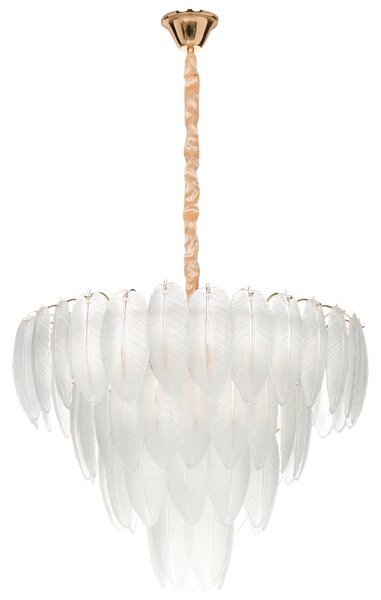 Luster mosadzný kov sklo ⌀ 60 cm závesná lampa sklenený glamour štýl obývačka spálňa