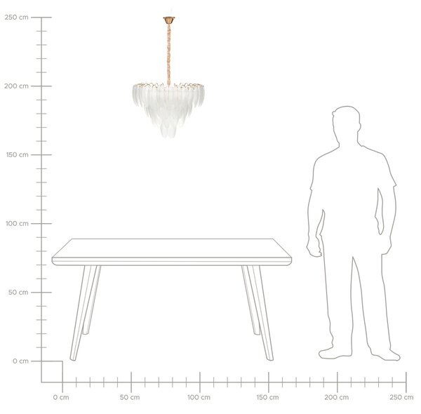 Luster mosadzný kov sklo ⌀ 60 cm závesná lampa sklenený glamour štýl obývačka spálňa