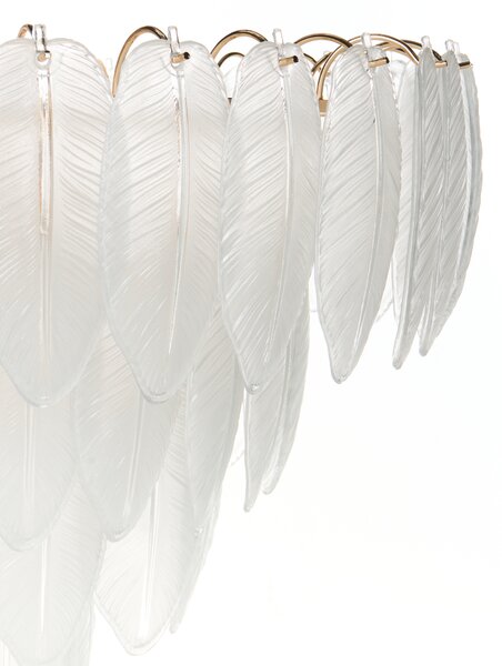 Luster mosadzný kov sklo ⌀ 60 cm závesná lampa sklenený glamour štýl obývačka spálňa