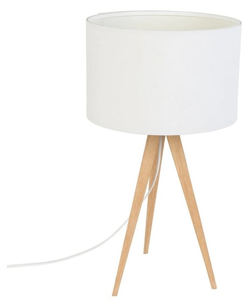 Biela stolová lampa Zuiver Tripod Wood