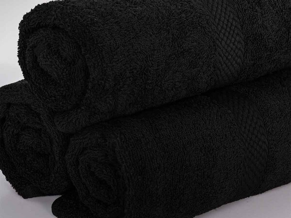 XPOSE® Froté uterák VERONA 3 ks - čierny 30x50 cm