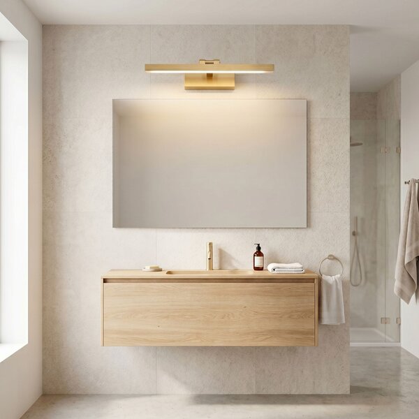 Toolight Toolight, LED kúpeľňové svietidlo 40 cm, 9W, 4000K, 500lm, APP1863-1W, zlatá matná, OSW-66016
