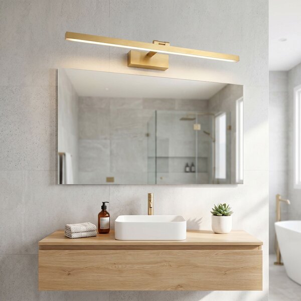 Toolight Toolight, LED kúpeľňové svietidlo 80 cm, 13W, 4000K, 1000lm, zlatá matná, OSW-66021