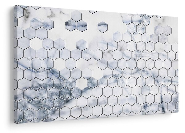 Obraz - Mramorované hexagóny (90x60 cm)