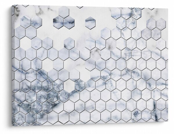 Obraz - Mramorované hexagóny (70x50 cm)