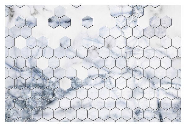 Obraz - Mramorované hexagóny (90x60 cm)
