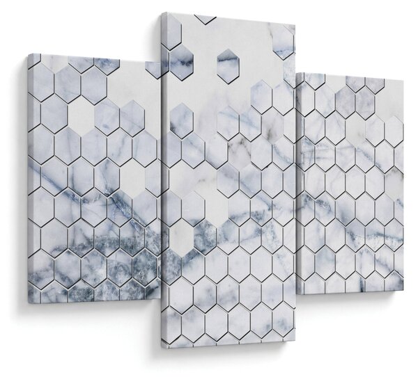 Obraz - Mramorované hexagóny (90x60 cm)