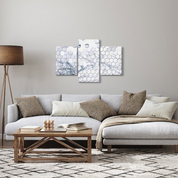 Obraz - Mramorované hexagóny (90x60 cm)