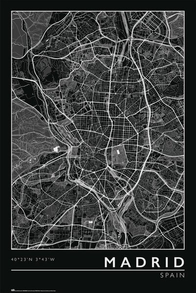Plagát, Obraz - Madrid - City Map