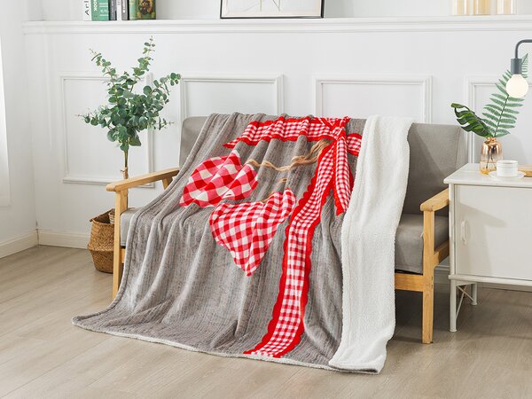 XPOSE® Mikroplyšová deka LOVE BOX s baránkom 140x200cm