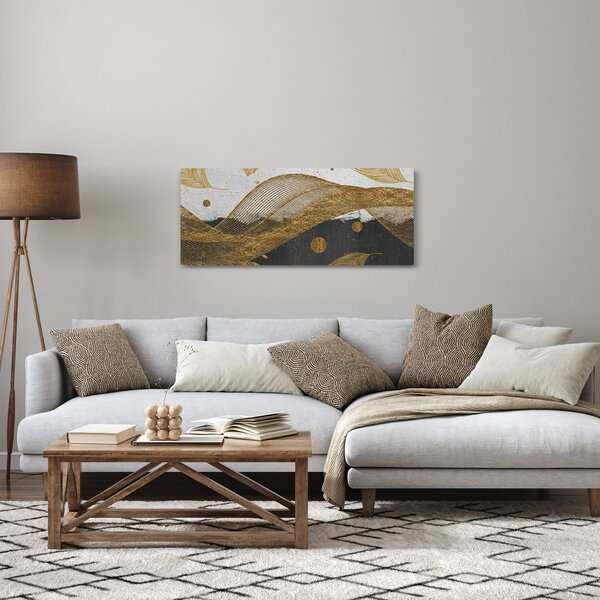 Obraz - Zlaté pierka (120x50 cm)