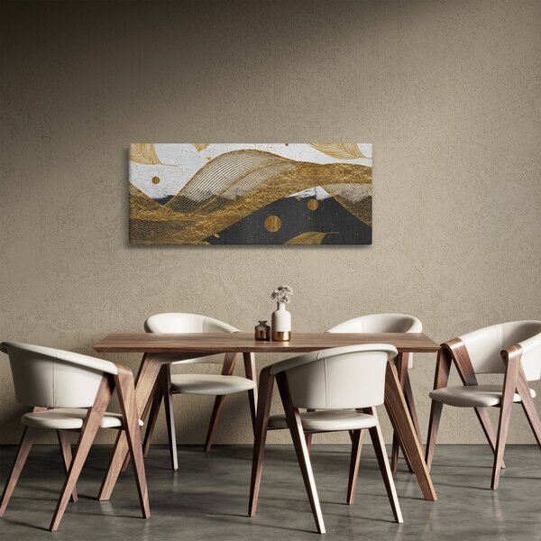 Obraz - Zlaté pierka (120x50 cm)