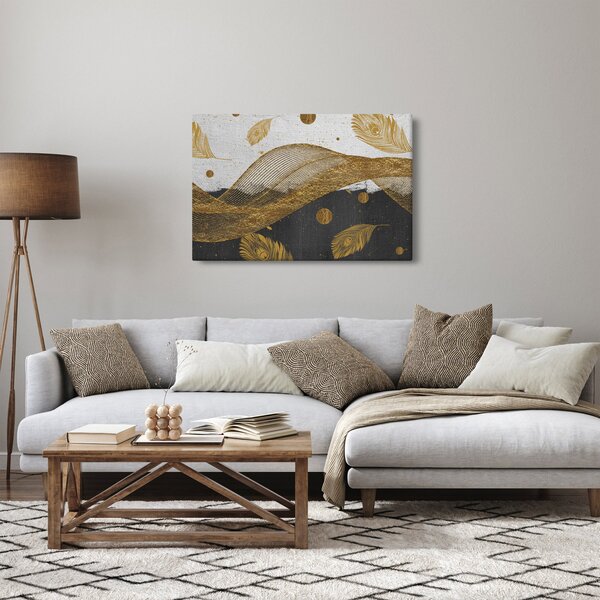 Obraz - Zlaté pierka (90x60 cm)