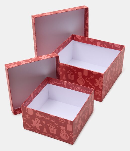 Sinsay - Vianočné darčekové krabice s potlačou 2 pack - červená