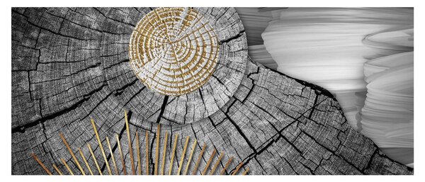 Obraz - Kmeň stromu v koláži (120x50 cm)