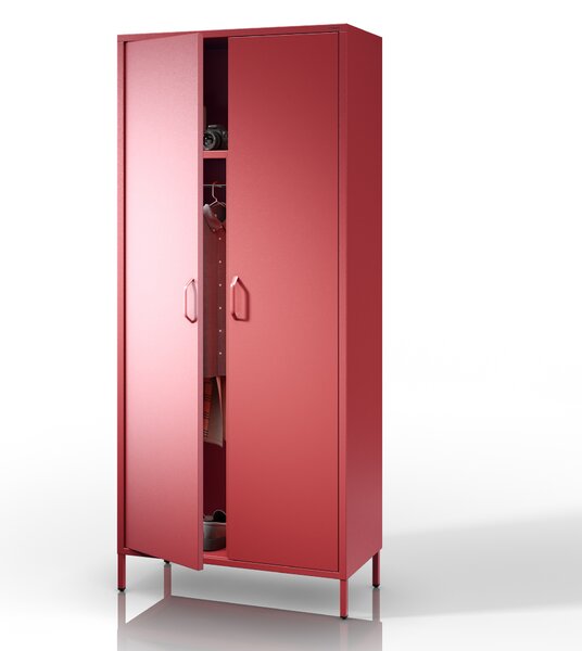 Šatníková skriňa FLAVIO, 800 x 1850 x 450 mm, Modern: červený farba