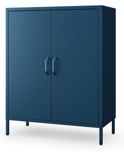 Skrinka do obývačky s policami VITO, 800 x 1015 x 400 mm, Modern: tmavomodrá farba