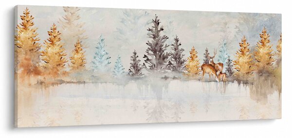 Obraz - Akvarelový les (120x50 cm)