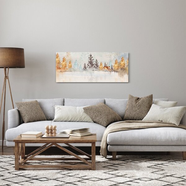 Obraz - Akvarelový les (120x50 cm)