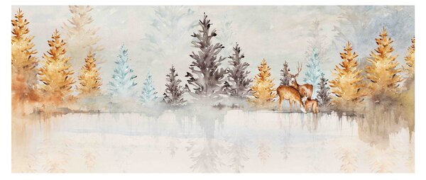 Obraz - Akvarelový les (120x50 cm)