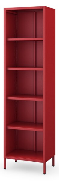 Knižnica do obývačky MARIO, 500 x 1800 x 350 mm, Modern: červená farba