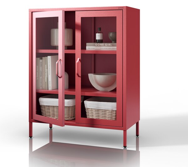 Vitrína GINA, 800 x 1015 x 400 mm, Modern: červená farba