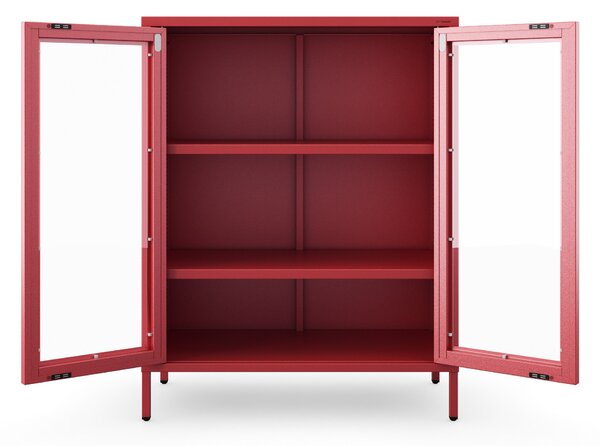 Vitrína GINA, 800 x 1015 x 400 mm, Modern: červená farba