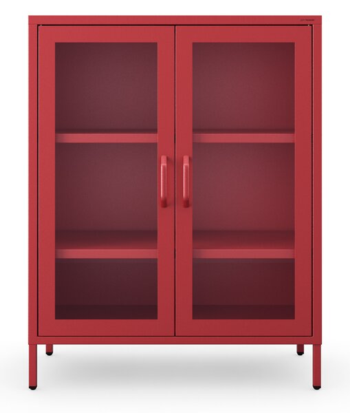 Vitrína GINA, 800 x 1015 x 400 mm, Modern: červená farba