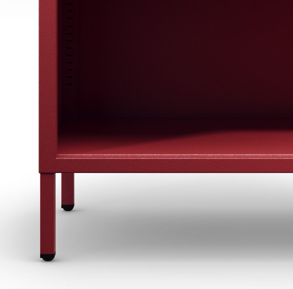 Nízky policový regál LUCA, 1000 x 900 x 350 mm, Modern: červená farba
