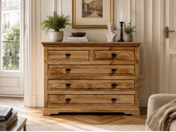 Komoda Guru 120x90x45 indický masív mango
