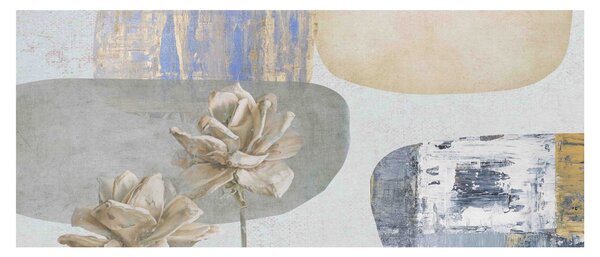 Obraz - Maľba s kvetmi a textúrami (120x50 cm)