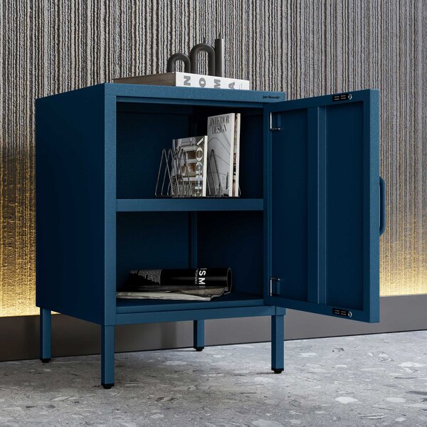 Nočný stolík MIA, 424 x 595 x 400 mm, Modern: tmavomodrá farba