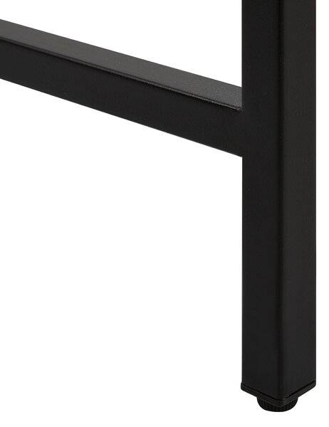 Konzolový stôl hnedý čierny 30 x 100 cm MDF stolný kovový rám obdĺžnikový priemyselný