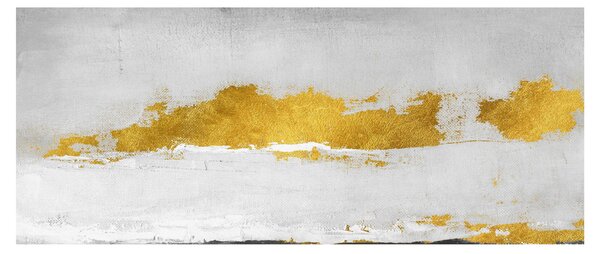 Obraz - Zlaté a šedé ťahy (120x50 cm)