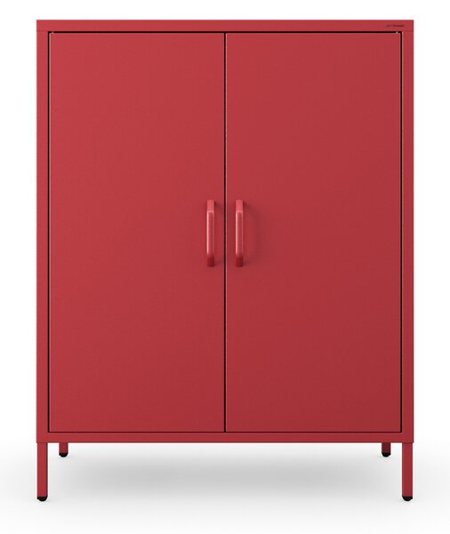 Skrinka do obývačky s policami VITO, 800 x 1015 x 400 mm, Modern: červená farba